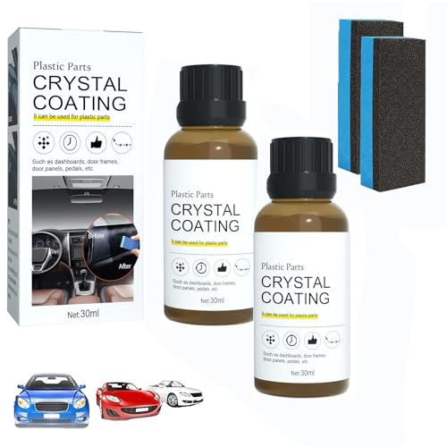 Plastic Parts Crystal Coating,30ml Crystal Coating for Car,2023 New Crystal Coating, Plastic Parts Crystal Coating for Car,Easy to Use Car Refresher, Great Gloss Protection (2Pcs) von AFGQIANG