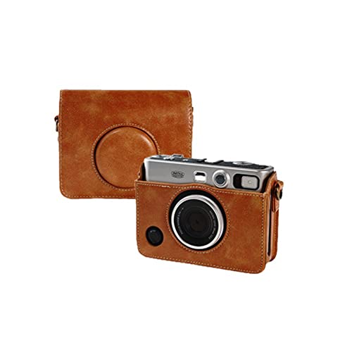 AFGRAPHIC Retro-Kameratasche für Fujifilm Instax Mini EVO Sofortbildkamera, PU-Leder, Braun, braun, Body Cover Case von AFGRAPHIC