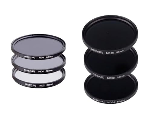 Graufilter-Set für Canon EOS R3 / R5 (43 mm Durchmesser) ND2 ND4 ND8 ND16 ND32 ND64 für Canon RF 50 mm f/1.8 STM Objektiv von AFGRAPHIC