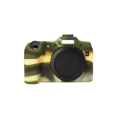 Kamera-Schutzhülle für Canon EOS R8 Kamera, weiches Silikon, Camouflage, Grün von AFGRAPHIC