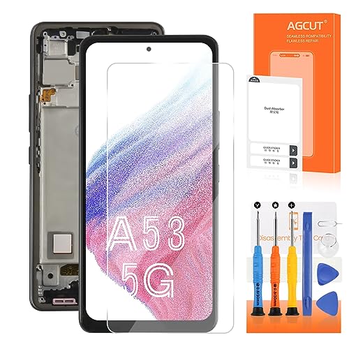 TFT Ersatzbildschirm für Samsung Galaxy A53 5G für Samsung A53 5G LCD Display SM-A536U Bildschirm Ersatz A536E LCD Digitizer Touch Assembly mit Rahmen + Installationsvideo (kein Fingerabdruck) von AGCUT