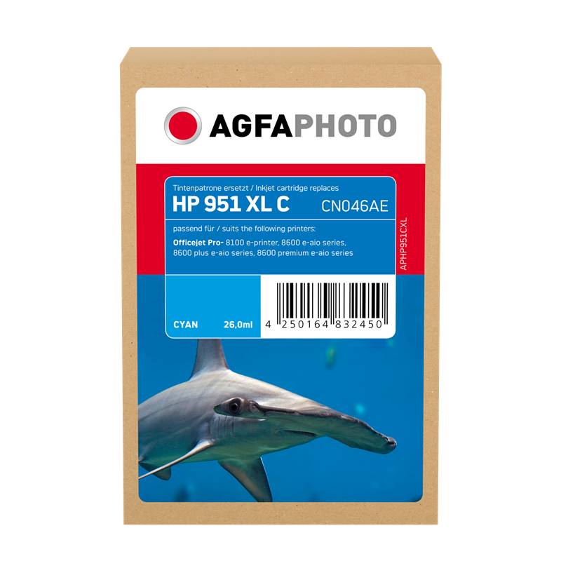 AgfaPhoto Patrone HP APHP951CXL N0.951XL CN046AE cyan remanufactured von AGFA Photo