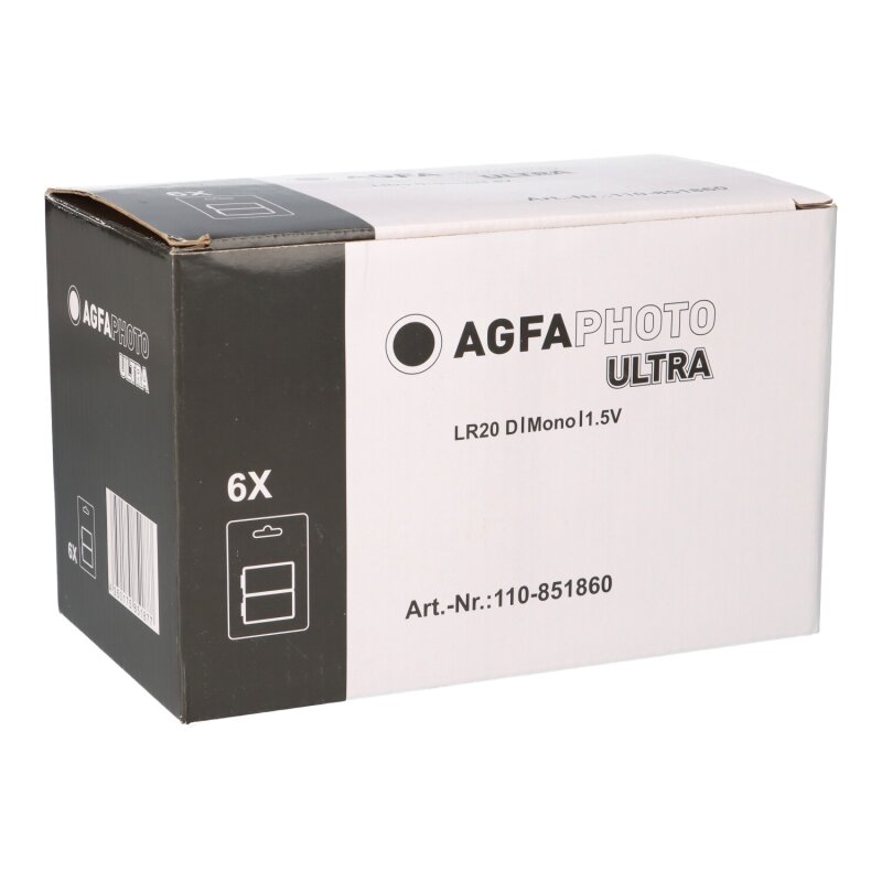 AGFAPHOTO Batterie Ultra D 1.5V 12 Stück 6x 2er Blister von AGFAPHOTO