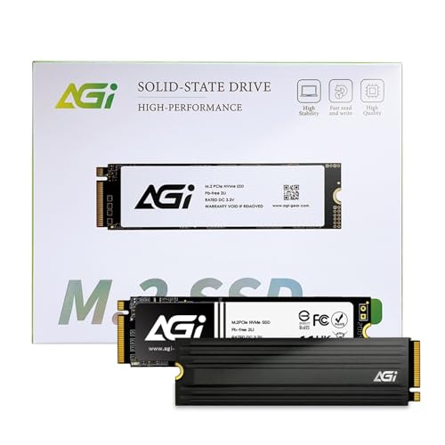 AGI AI828 1TB M.2 PCIe Gen4x4 NVMe 2280 SSD, 3D NAND, HMB, Lesegeschwindigkeit bis zu 7400 MB/s, kompatibel mit Laptop und Desktop-Computer (PC) von AGI