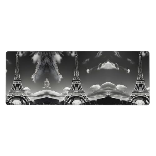 AGrAdi Paris Eiffelturm und Wolke, extra großes Gummi-Tastatur-Pad, 30,5 x 80 cm (horizontal), Mauspad, Heim-Tastatur-Pad, Büro-Schreibtischunterlage von AGrAdi