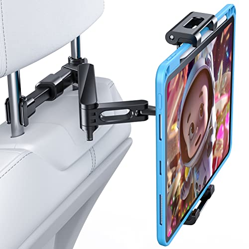 AHK Auto Tablet Halterung, Universal Dehnbare Sitz Kopfstützenhalterung mit 360° Drehung, für iPad Pro, iPhone, Galaxy Tabs, Huawei MediaPad, Nintendo Switch (Black-02) von AHK