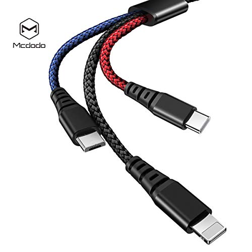 AICase Multi USB Kabel Universal USB Ladekabel 3 in 1 Mehrfach 2.4A 1,2 m Nylongeflecht für Mobiltelefone, Tablets und mehr von AICase