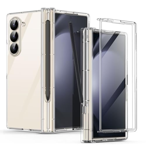 AICase Für Galaxy Z Fold 6 Hülle Integrierte Original Displayschutzfolie mit S Pen 360 ° Halterung Rundumschutz für Samsung Galaxy Z Fold 6 5G Case 2024 Transparent von AICase