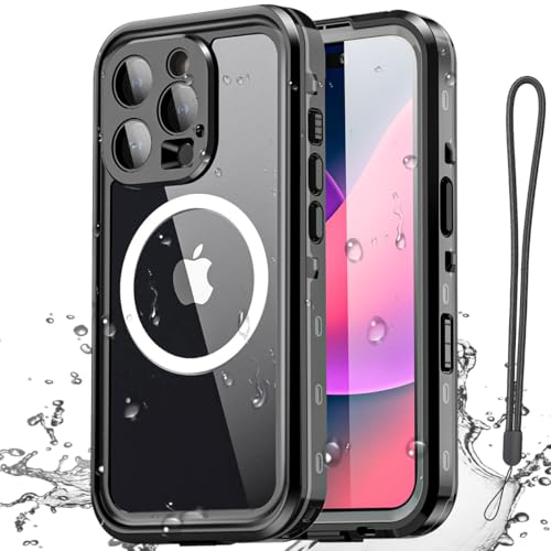 AICase für iPhone 16 Pro Hülle Wasserdicht,Handyhülle iPhone 16 Pro Schutzhülle Wasserfest mit Magsafe,360 Outdoor Stoßfest Staubdicht Panzerhülle mit Kameraschutz/Displayschutz für iPhone 16 Pro von AICase