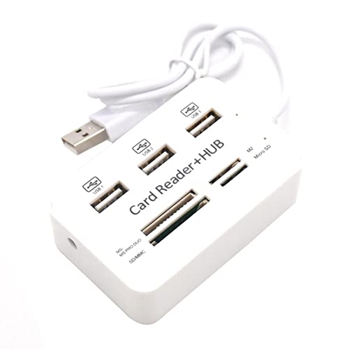 AIDIRui 1 Stück 3 Port USB HUB 2.0 Splitter -Kartenleser Tragbarer Multifunktions-Support TF M2 SDHC-Karte Lesen Schreiben, 500356285 von AIDIRui