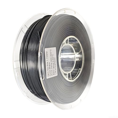 AIDNTBEO Filament für PLA-3D-Drucker, Filament, 1,75 mm, Hochglanz, glatte Oberfläche, kompatibel mit den meisten FDM-3D-Druckern für künstlerische DIY-Projekte, Schwarz von AIDNTBEO