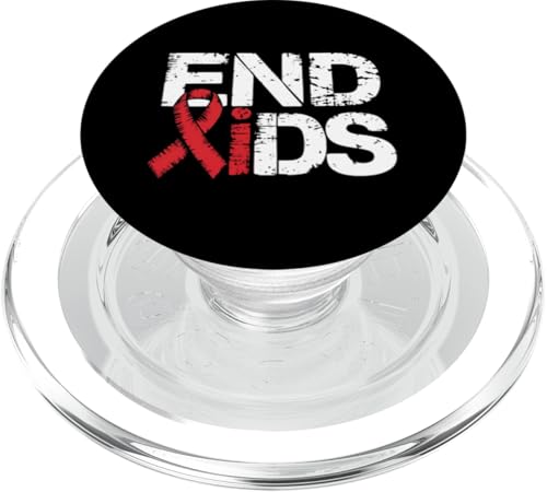 Aufklärungsshirt gegen AIDS — Rot zur Unterstützung der HIV-Aids-Aufklärung PopSockets PopGrip für MagSafe von AIDS Awareness Red Ribbon Apparel!