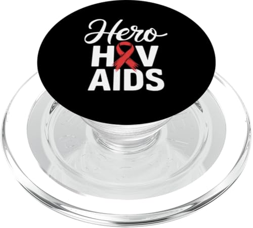 HIV-AIDS-Aufklärungshemd - HIV-Heldenshirt AIDS-Aufklärungsshirt PopSockets PopGrip für MagSafe von AIDS Awareness Red Ribbon Apparel!