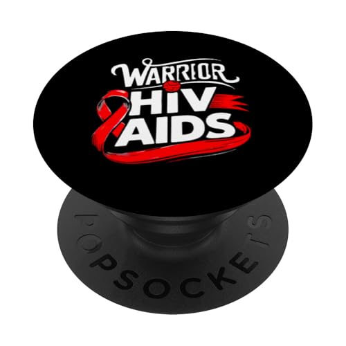 HIV-AIDS-Aufklärungshemd - HIV-Kriegerhemd Aids PopSockets Klebender PopGrip von AIDS Awareness Red Ribbon Apparel!