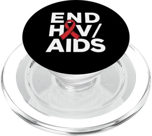 HIV-AIDS-Aufklärungshemd mit rotem Band zum Aufklären über AIDS PopSockets PopGrip für MagSafe von AIDS Awareness Red Ribbon Apparel!