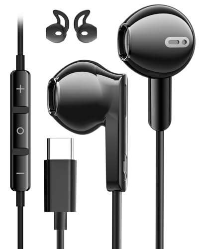 USB C Kopfhörer für iPhone 15 16 Pro Max HiFi Stereo In Ear Kopfhörer mit Kabel USB C mit Mikrofon Kopfhörer USB C für Samsung Galaxy S24 S23 S22 Ultra S21 A55 A53 A33 A54 5G Pixel 8 7a Xiaomi 14 von AILZPXX