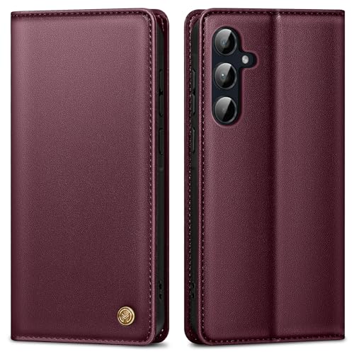 AIMOYU Handyhülle für Samsung Galaxy A35 5G Hülle,Premium Lederhülle Schutzhülle Tasche für Samsung A35 Hülle Wallet Kartenfach Standfunktion Klappbar Flip Case für Galaxy A35 5G Hülle,Weinrot von AIMOYU