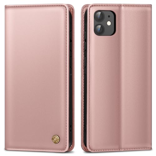 AIMOYU Handyhülle für iPhone 11 Hülle,Premium Lederhülle Schutzhülle Tasche für iPhone 11 Hülle Wallet Kartenfach Standfunktion Klappbar Flip Case für iPhone 11 Hülle,Rosa von AIMOYU