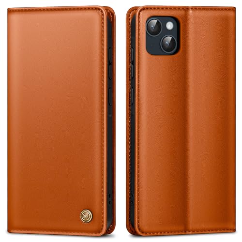 AIMOYU Handyhülle für iPhone 13 Hülle,Premium Lederhülle Schutzhülle Tasche für iPhone 13 Hülle Wallet Kartenfach Standfunktion Klappbar Flip Case für iPhone 13 Hülle,Orange von AIMOYU