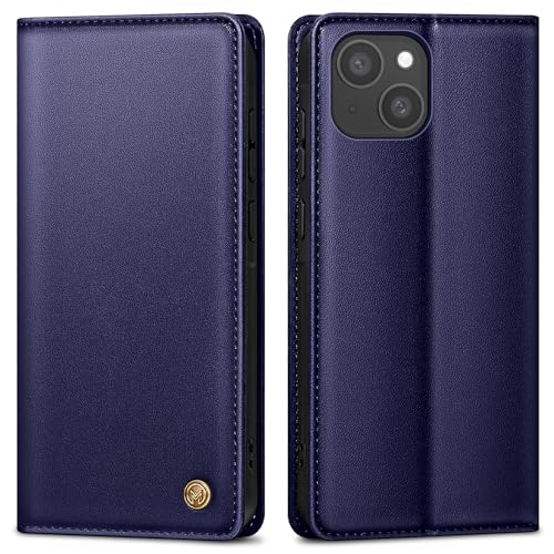 AIMOYU Handyhülle für iPhone 14 Hülle,Premium Lederhülle Schutzhülle Tasche für iPhone 14 Hülle Wallet Kartenfach Standfunktion Klappbar Flip Case für iPhone 14 Hülle,Blau von AIMOYU