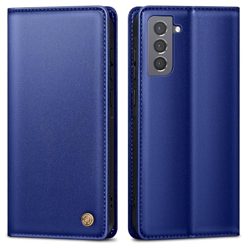 Handyhülle für Samsung Galaxy S21 Hülle,Premium Lederhülle Schutzhülle Tasche für Samsung S21 Hülle Wallet Kartenfach Standfunktion Klappbar Flip Case für Galaxy S21 Hülle,Königsblau von AIMOYU