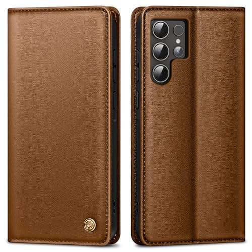 Handyhülle für Samsung Galaxy S24 Ultra Hülle,Premium Lederhülle Schutzhülle Tasche für Samsung S24 Ultra Hülle Wallet Kartenfach Standfunktion Klappbar Flip Case für Galaxy S24 Ultra Hülle,Braun von AIMOYU