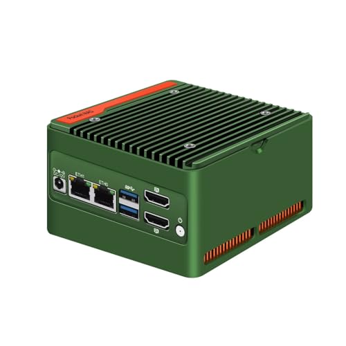 AIOPCWA N200 Mini PC NAS, 4X M.2 NVMe Micro PC with 2X i226V 2.5GbE LAN, DDR5 Mini Desktop Computer with 16GB RAM 512GB SSD, USB3.2, Support Dual 4K Display, WiFi7/BT5.4 Expandable von AIOPCWA