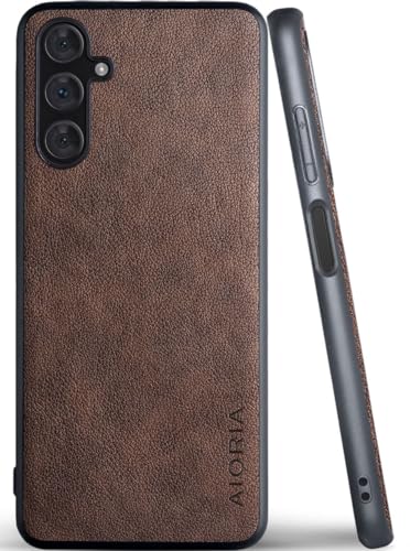 AIORIA Schutzhülle für Samsung Galaxy A15, Premium-Leder, Retro-Design, vollständige Schutzhülle für Samsung Galaxy A15 5G (Kaffee, A15) von AIORIA