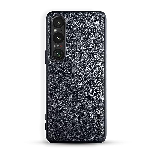 AIORIA Schutzhülle für Sony Xperia 1 VI 16,5 cm (6,5 Zoll) Display, Premium-PU-Leder, Retro-Business-Design, vollständige Schutzhülle für Sony Xperia 1 VI 5G, Schwarz von AIORIA