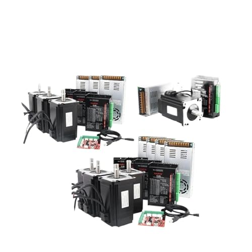 Schrittmotor-Treiber Nema34 Schrittmotor Closed Loop 12N 8N 4N 86EH118 + CL86 Treiber 48V 360W Netzteil Hybrid 86 Schrittmotor 3 Achsen CNC Kit(6N 86EH98-CL86,1 kit) von AIRUIXI