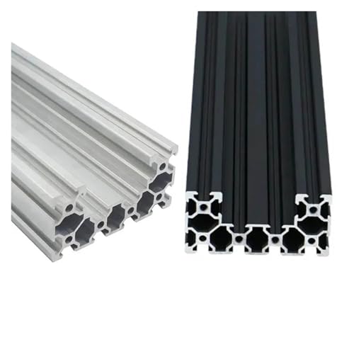 Aluminiumprofil Extrusions 2 Stück 4080 C-Träger-Aluminiumprofil 100 mm-550 mm Schwarz/Silber Aluminium-Strangpressprofil 40 x 80 mm for CNC-3D-Druckerteile(Silver Anodized,300mm (5Pcs)) von AIRUIXI