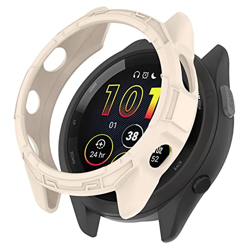 AISPORTS 2 Stück Kompatibel mit Garmin Forerunner 265 Hülle, Weiche TPU-Silikonkante, Robuste Stoßfeste Stoßfeste Stoßstangenhülle Panzerrahmen Uhrengehäuse Schutzhülle für Garmin Forerunner 265 von AISPORTS