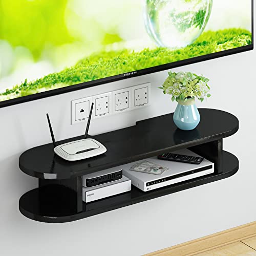 Schwimmender TV-Ständer, schwebender TV-Ständer, wandmontierter TV-Schrank, Projektor, Set-Top-Box, WLAN-Router, TV-Komponenten-Aufbewahrungsregal, Media-Entertainment-Center (Größe: 80 cm, Farbe: B) von AITEKODVG