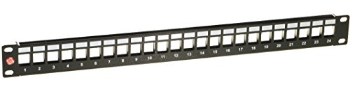 AIXONTEC® Patch Panel 24 Port/1HE geschirmt, Schwarz, ohne Kabel Management von AIXONTEC