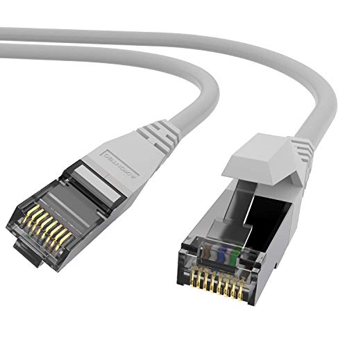 AIXONTEC 2 Stück 2,5m CAT 6 Netzwerkkabel Grau, Ethernet Gigabit Lan Kabel, RJ45 Stecker Patchkabel geschirmt, DSL Lankabel Gbits, kompatibel zu CAT.5e / CAT.6 / CAT 6A CAT 7, Draka UC 400 Rohkabel von AIXONTEC