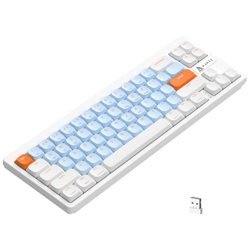 AJAZZ AKL680 Mechanische Tastatur, 68% flache kabellose Tastatur, farblich abgestimmte ultradünne Gaming-Tastatur, Dual-Modus Bluetooth 5.0 und 2,4G, Anti-Ghosting für PC Mac Laptop von AJAZZ