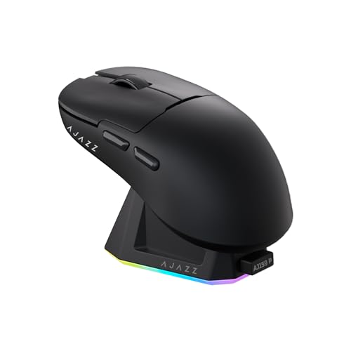 AJAZZ Wireless Gaming Mouse with RGB Charging Dock,88g Lightweight Programmable Tri-Mode Wireless Mouse Gaming, Up to 26 DPI,8000Hz, Playtime with RGB Backlit, Great for PC, Mac von AJAZZ