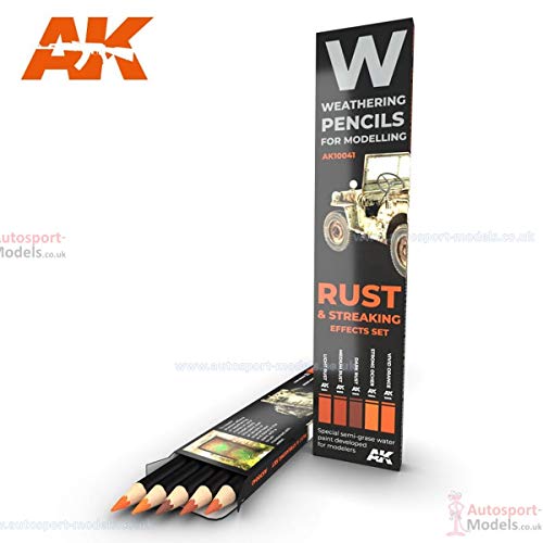 (AK10041) - AK Interactive Pencils Set - Rust and Streaking von AK Interactive