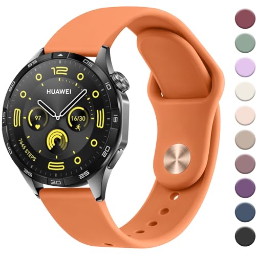 AK Armband für Huawei Watch GT 4 46mm / Huawei Watch 4 Pro/Huawei Watch 4 / Huawei Watch GT 3 46mm / Huawei Watch GT 3 Pro 46mm, 22mm Silikon Armbänder Wasserdichtes Sport Ersatzarmband von AK