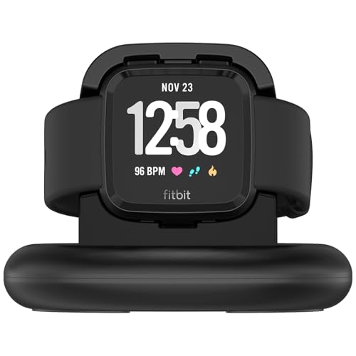 AK Ladegerät Kompatibel mit Fitbit Versa/Versa Lite, runde Ladestation mit 1.2M(4FT) USB-A Ladekabel für Fitbit Versa Lite/Versa Smartwatch (Nicht für Versa 2/Versa 3/Sense) von AK