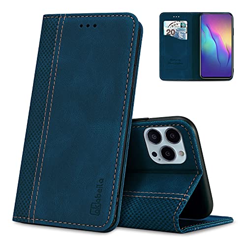 AKABEILA Handyhülle für Samsung Galaxy S25 Ultra Hülle Schutzhülle PU Leder Flip Case Ständer Wallet Klapphülle Tasche Tasche Case mit [Kartenfach] [Standfunktion] [Magnetisch] Blau von AKABEILA