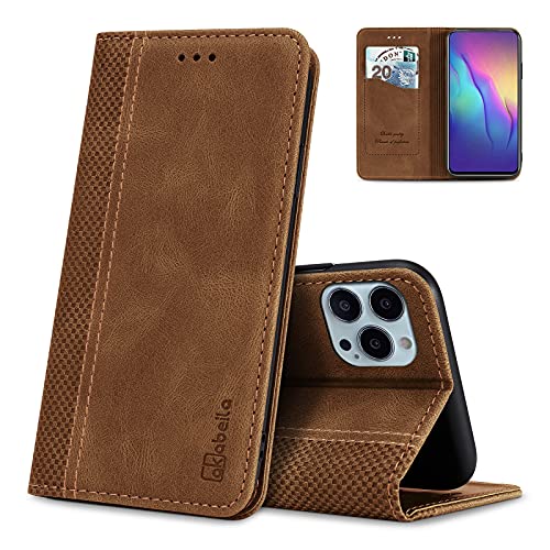 AKABEILA Handyhülle für iPhone 16 Hülle Schutzhülle PU Leder Flip Case Ständer Wallet Klapphülle Tasche Case mit [Kartenfach] [Standfunktion] [Magnetisch] Hellbraun von AKABEILA