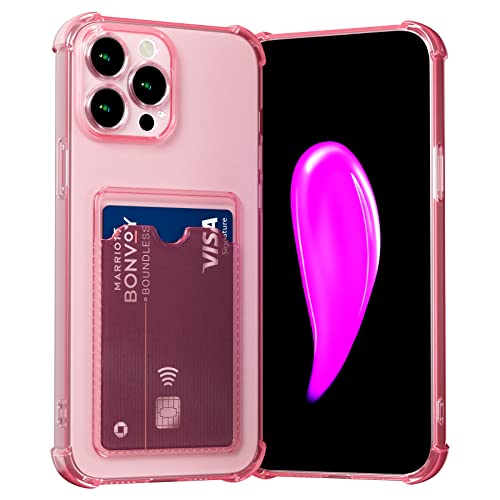 AKABEILA Hülle für iPhone 14 Pro Max Schutzhülle mit Kartenfach Transparent Silikon TPU Handyhülle Dünn Weiche Stoßfest Flexibel Handy Tasche Bumper Brieftasche Case Cover 6.7" von AKABEILA