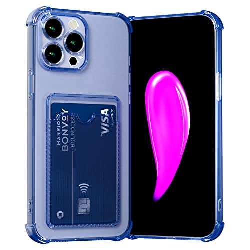 AKABEILA Hülle für iPhone 14 Pro Schutzhülle mit Kartenfach Transparent Silikon TPU Handyhülle Dünn Weiche Stoßfest Flexibel Handy Tasche Bumper Brieftasche Case Cover 6.1" von AKABEILA