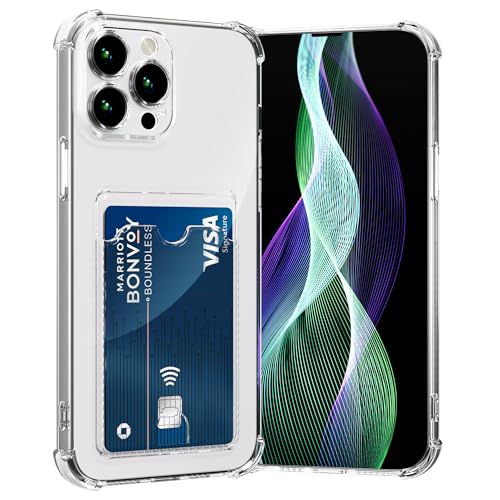 AKABEILA Hülle für iPhone 16 Schutzhülle mit Kartenfach Transparent Silikon TPU Handyhülle Dünn Weiche Stoßfest Bumper Brieftasche Case Cover 6.1 Zoll von AKABEILA