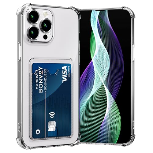 AKABEILA Hülle für iPhone 16 Schutzhülle mit Kartenfach Transparent Silikon TPU Handyhülle Dünn Weiche Stoßfest Bumper Brieftasche Case Cover 6.1 Zoll von AKABEILA