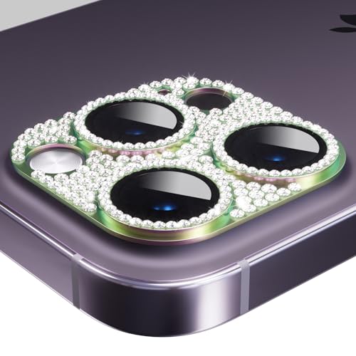 AKABEILA Kameraschutz für iPhone 15 Pro Max/15 Pro Glitter Diamond Bling Einteiliges Kamera Linse Schutzfolie Aluminiumlegierung Kameraobjektiv von AKABEILA