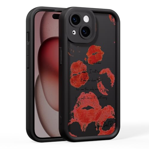 AKABEILA TPU Handyhülle Kompatibel mit iPhone 14 Pro 6.1 Zoll Weiche Liquid TPU Schutzhülle Hülle mit Rote Lippen Muster von AKABEILA