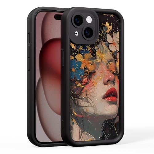 AKABEILA TPU Handyhülle Kompatibel mit iPhone 14 Pro Max 6.7 Zoll Weiche Liquid TPU Schutzhülle Hülle mit Blumenmädchen Muster von AKABEILA