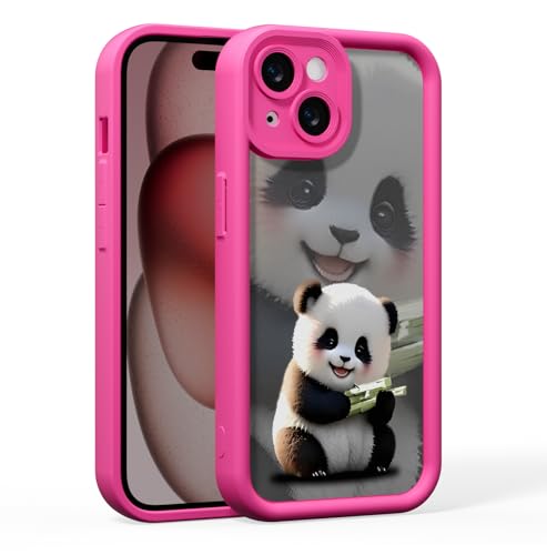 AKABEILA TPU Handyhülle Kompatibel mit iPhone 15 6.1 Zoll Weiche Liquid TPU Schutzhülle Hülle mit Niedlicher Bambus-Panda Muster von AKABEILA